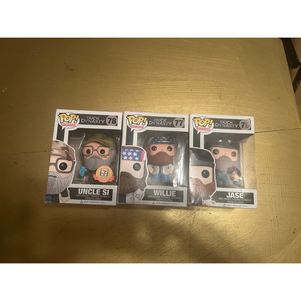 Funko Pop Duck Dynasty Set Willie 77 Uncle Si 78 7-Eleven Exclusive Jase 79 Lot